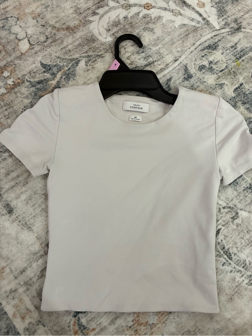 Babaton Light Gray Crewneck Crop Top